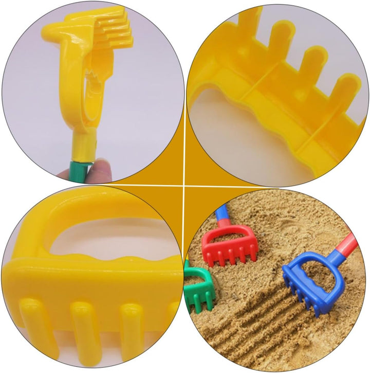 HANABASS 4 Stück Sommerurlaub Sandspielzeug für Kinder mit Kunststoff Sandrechen und Schaufel Leicht