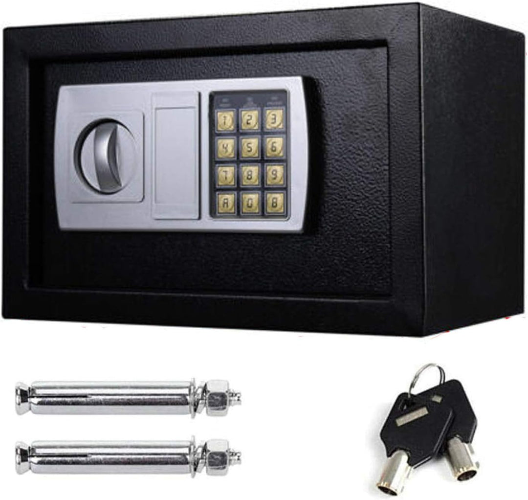 Tresor Möbeltresor Doppelbartschloss Eisenstahl Safe mit elektronischem Zahlenschloss und 2 Schlüsse