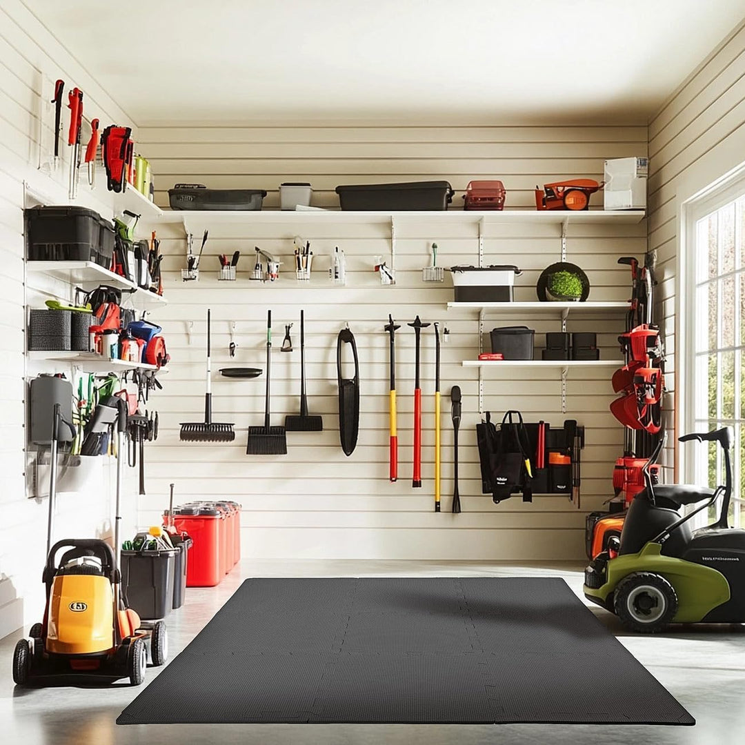 PEARL Sports Bodenschutzmatte Fitness: 36er-Set Bodenschutzmatten, geräuschedämmend, 32 x 32 x 1 cm,