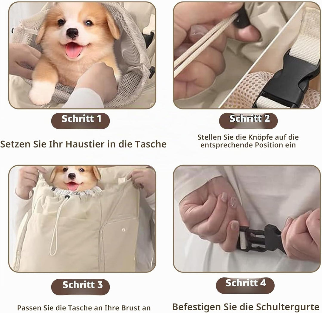 Galatée Hunde-Fronttrage-Rucksack, Verstellbare Haustier-Katzentruhe, Belüfteter Hundeträger Für Wan
