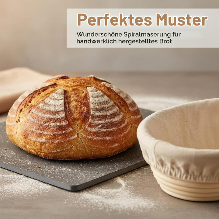 Gärkorb Brot,Sauerteig Starter Set,Brotbackzubehör Kit,Brot Backen Zubehör für Anfänger,Gärkörbchen