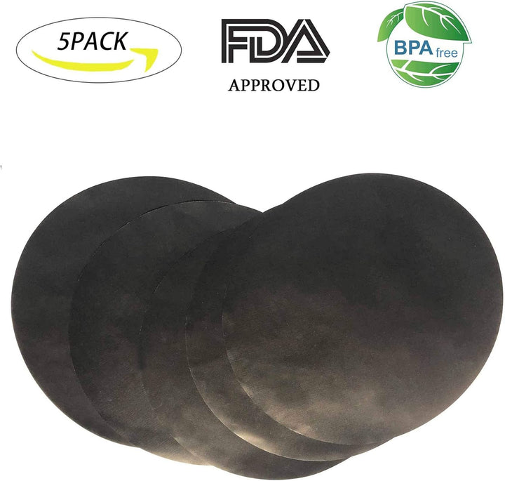 OSVINO BBQ Grillmatte 5er Set – Antihaft BBQ Unterlage aus Teflon, rund (40cm Durchmesser) für Grill