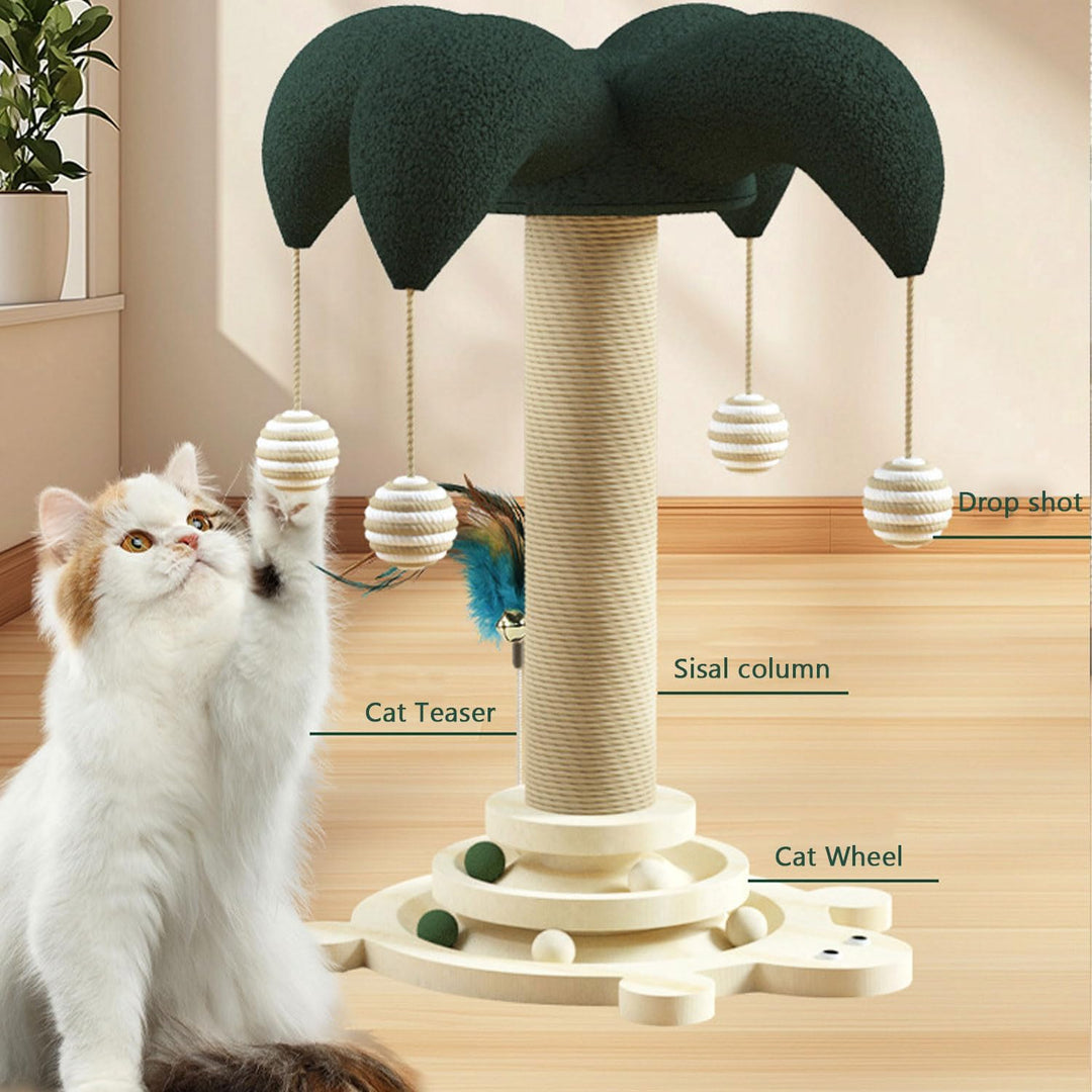 Interaktives Katzenspielzeug, 6-in-1-Katzenmöbel aus Holz, geeignet für mittelgrosse bis kleine Katz