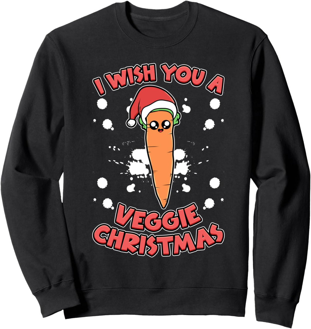 I Wish You A Veggie Christmas Vegetarier Veganer Weihnachten Sweatshirt