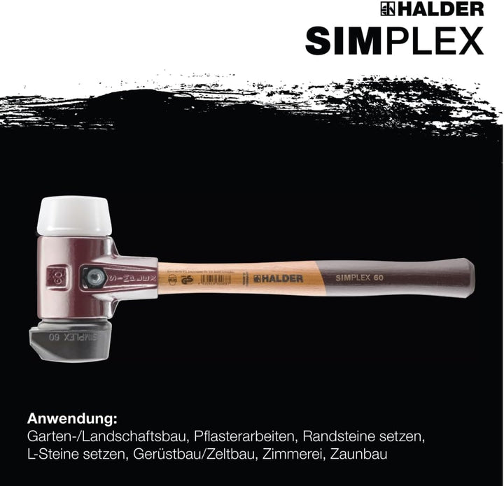 SIMPLEX-Schonhammer, Gummikomposition, mit Standfuss/Superplastik; mit Tempergussgehäuse und hochwer