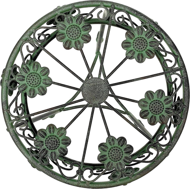 DanDiBo Blumenhocker Metall Grün Rund 60 cm Blumenständer 96008 M Blumensäule Antik Pflanzenständer