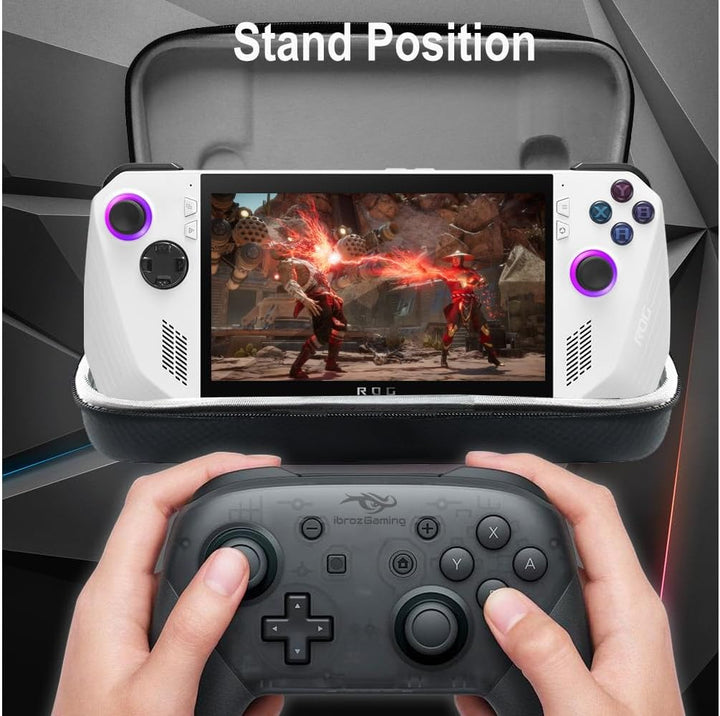 IBROZ Gaming-Tragetasche, silberfarben, stossfest, inkl. weissem Eingabestift für Spielekonsole Asus