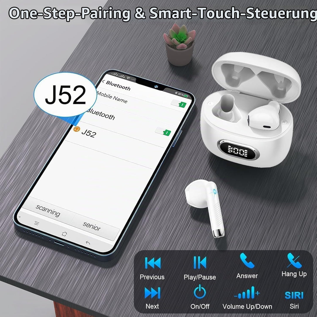 Drsaec Bluetooth 5.4 Kopfhörer, 6D Tiefer Bass In Ear Kopfhörer Kabellos Bluetooth 2026 Neu Kabellos