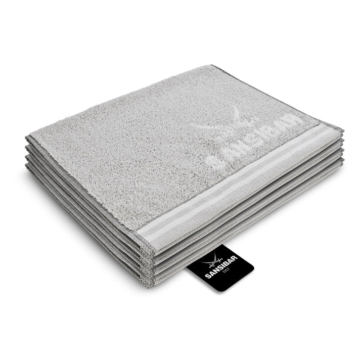 Sansibar Gästetuch Doubleface 4er 30x50 cm Handtuch Seiftuch Zweifarbig 100% Baumwolle Gestreifte Bo