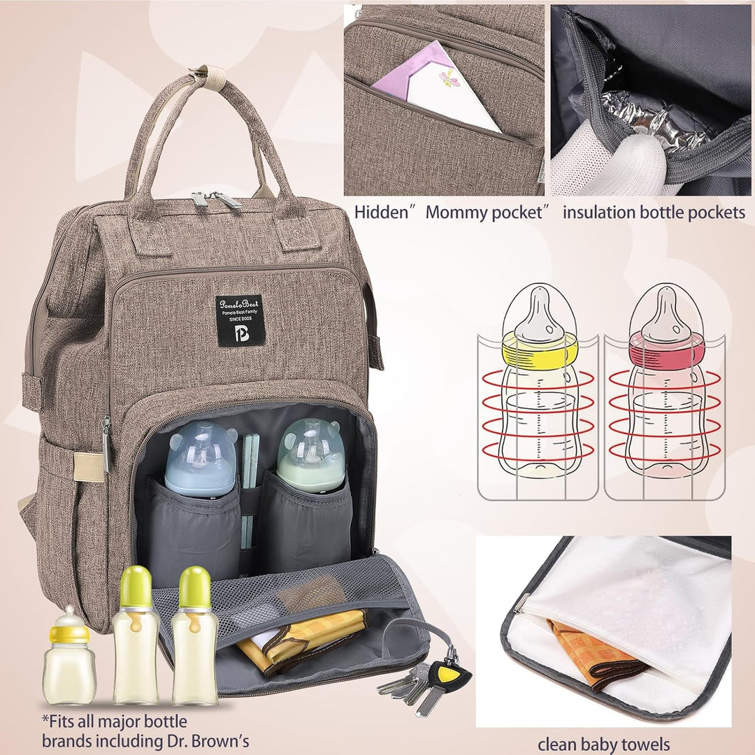 Pomelo Best Baby Wickelrucksack stylische Wickeltasche Rucksack mit Wickelunterlage multifunktional