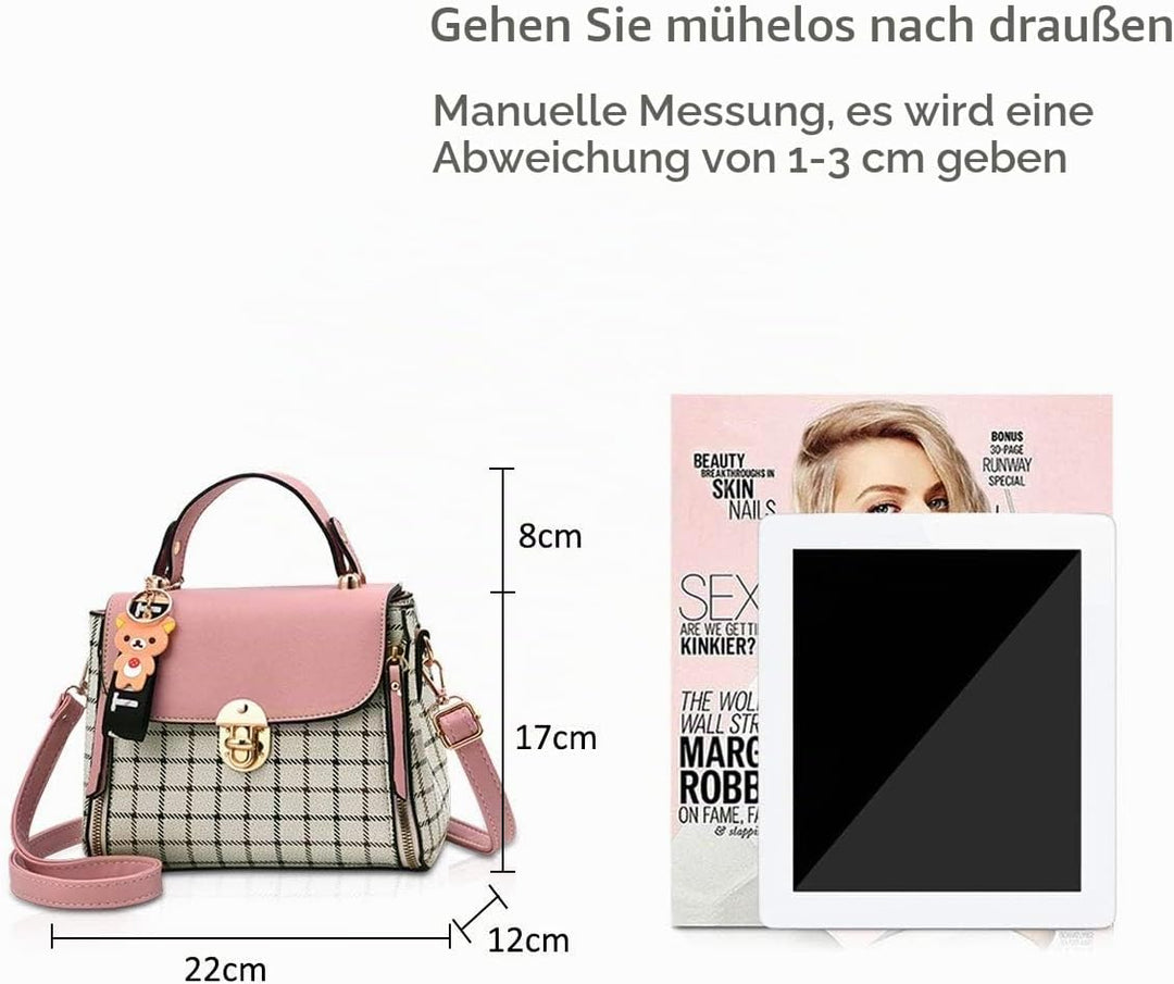 NICOLE&amp;DORIS Handtaschen für Damen Niedliche Umhängetasche Mädchen Reissverschluss Handtasche PU Led