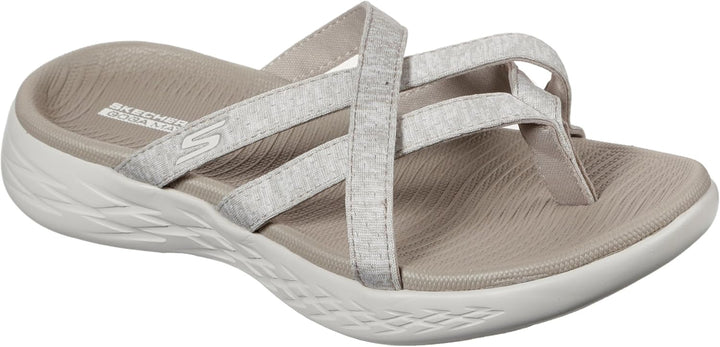 Skechers Damen ON-The-GO 600 Dainty Sandale 35 EU Taupe Textile, 35 EU Taupe Textile