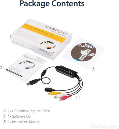 StarTech.com USB Video Grabber (USB 2.0 Video Adapter mit TWAIN Support, Analog auf Digital Konverte