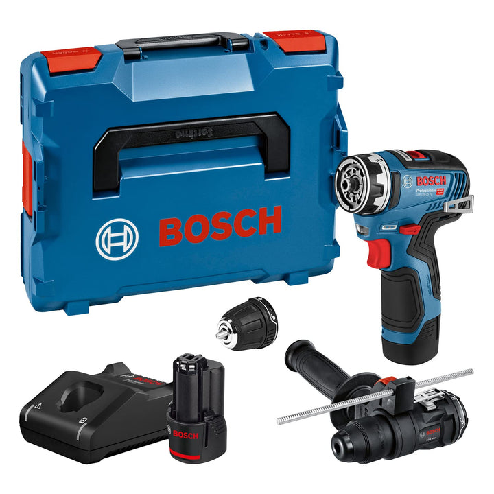 Bosch Professional 12V System Akku-Bohrschrauber GSR 12V-35 FC (inkl. 2 x Aufsatz, 2 x Akku GBA 12V