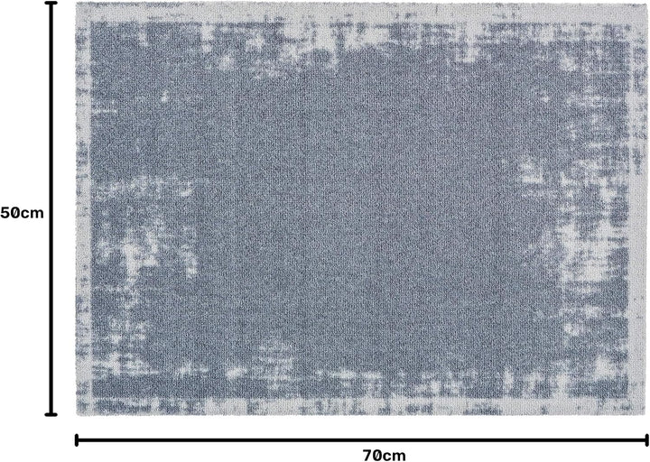 Astra rutschfeste Sauberlaufmatte innen - Uni Bordüre Grau 50 x 70 cm - Wohnraum Fussmatte Design -