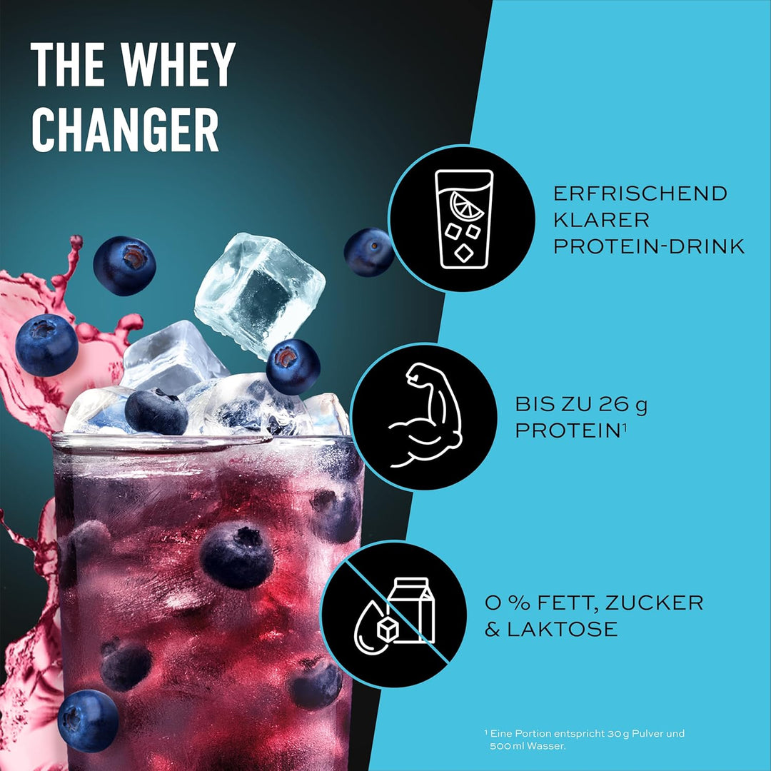 ESN ISOCLEAR Whey Isolate Protein Pulver, Blueberry Iced Tea, 908 g, Proteinlimo mit fruchtig lecker