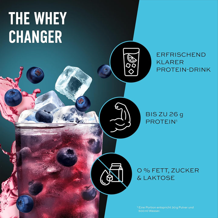 ESN ISOCLEAR Whey Isolate Protein Pulver, Blueberry Iced Tea, 908 g, Proteinlimo mit fruchtig lecker