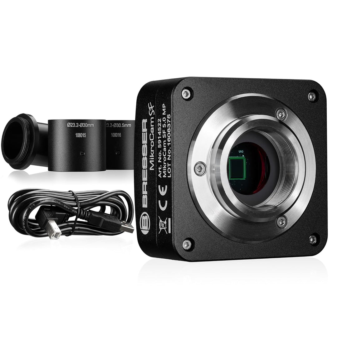 Bresser MikroCam SF 5.0 MP Mikroskopkamera mit Sony IMX335 Sensor, C-Mount, bis zu 26 fps, inkl. Ada