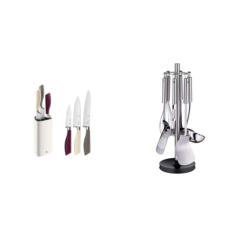WMF ElementsJoy Messerblock mit Messerset 4-teilig & Profi Plus Küchenhelfer Set 7-teilig, Ständer m