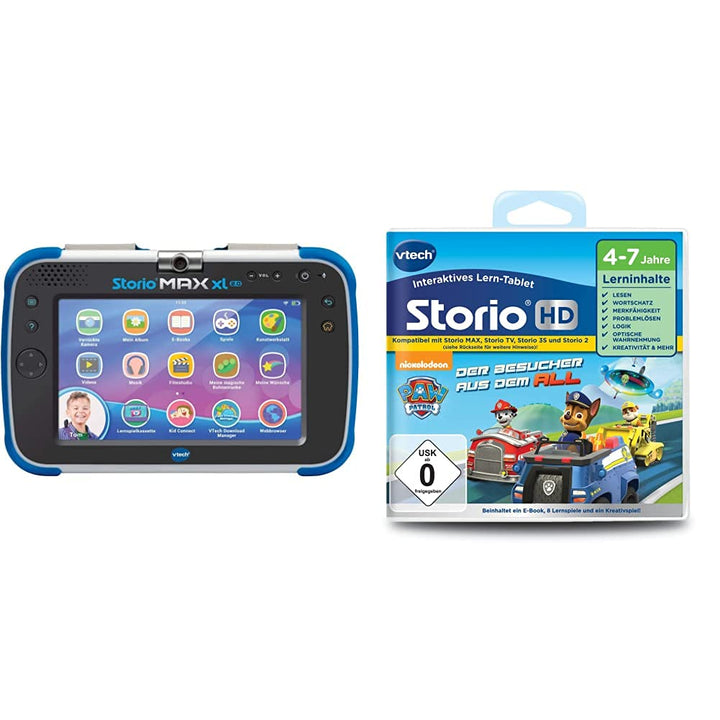 Vtech 80-194604 Storio MAX XL 2.0 Kindertablet, Mehrfarbig & 80-274104 - Lernspiel für Tablet - Paw