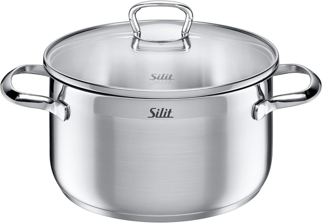 Silit Scalea Topfset Induktion 6-teilig, Kochtopf Set mit Glasdeckel, Pfanne beschichtet, Edelstahl