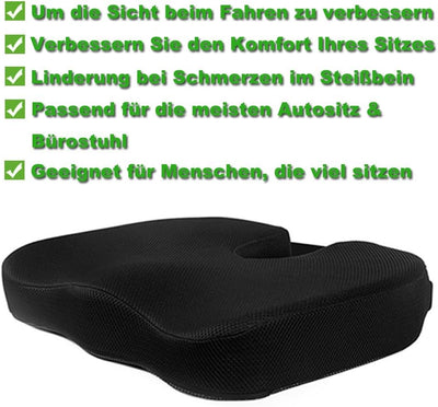 FOUNDCOOL Memory Schaum Orthopädisches Sitzkissen Auto, Ergonomisches Autositzkissen Auto Sitzkissen