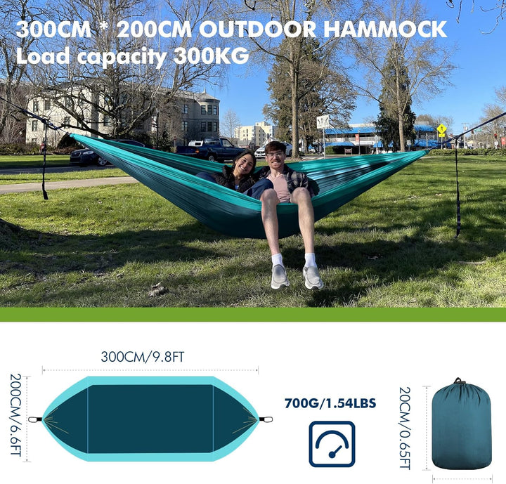 Hängematte Outdoor Camping 2 Personen 300 x 200 cm Ultraleicht Reise Hängematte 300 KG Tragfähigkeit