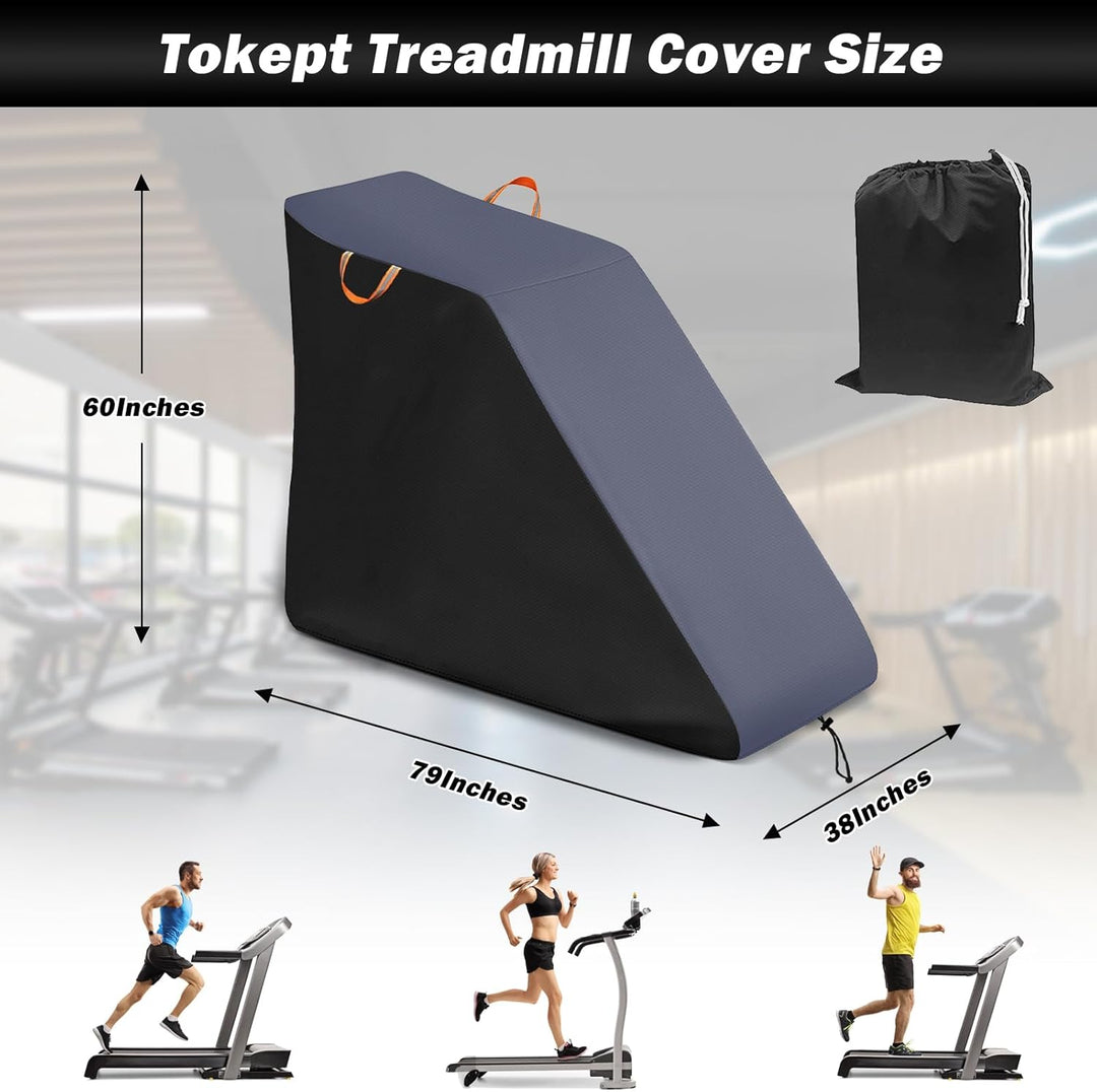 Tokept Laufbandabdeckung, Robustes 600D-Oxford-Gewebe, wasserdicht, vollständige Abdeckung, für drin