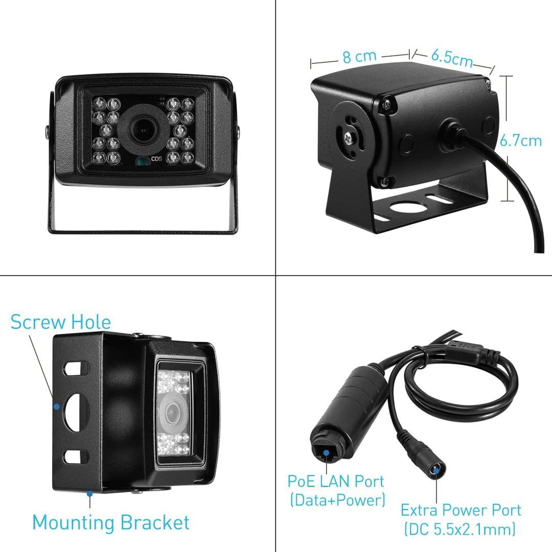 5MP Mini POE IP Kamera, Outdoor Metall-Überwachungskamera, IP65 Wasserdicht, 10m IR Nachtsicht, Bewe