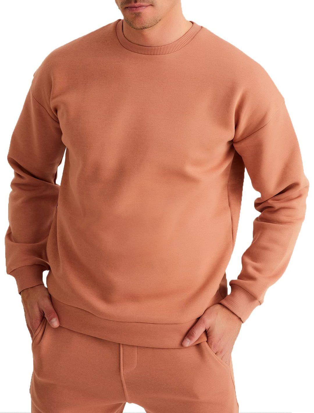 Leif Nelson oversize Pullover Baumwolle mit Rundhalskragen schwarzer Männer Pulli Sweatshirt Langarm