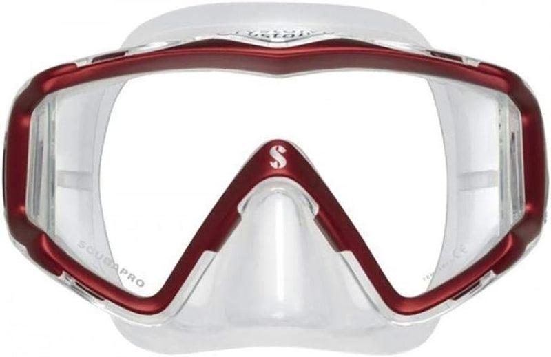 Scubapro Crystal Vu Tauch Maske Transparent, Rot, Transparent, Rot