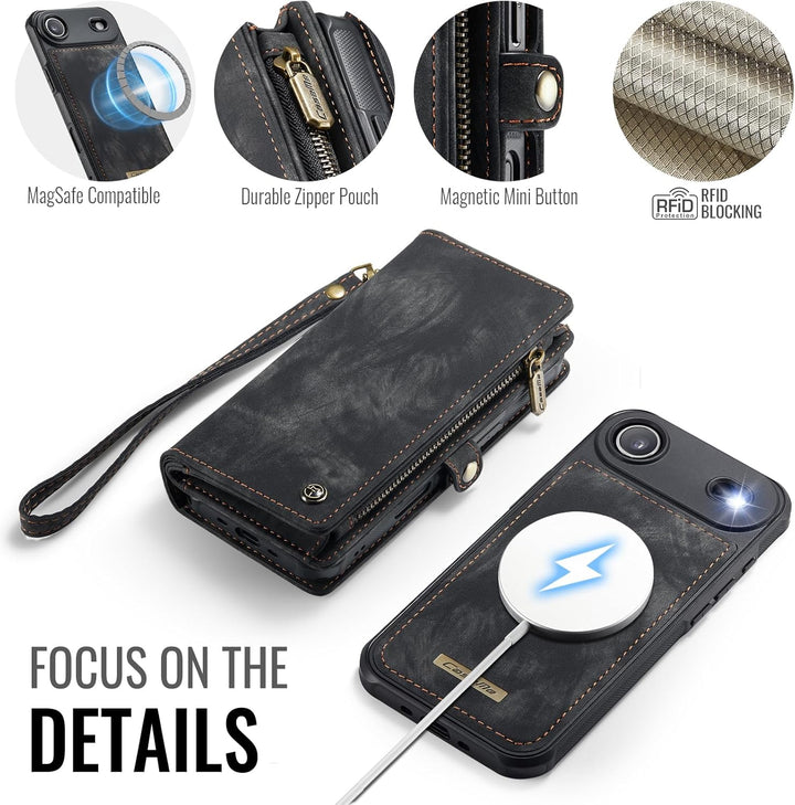 für iPhone Air Hülle, Flip PU Leder TPU Stossfest Kartenfach Tasche Handyhülle für iPhone Air, Magne