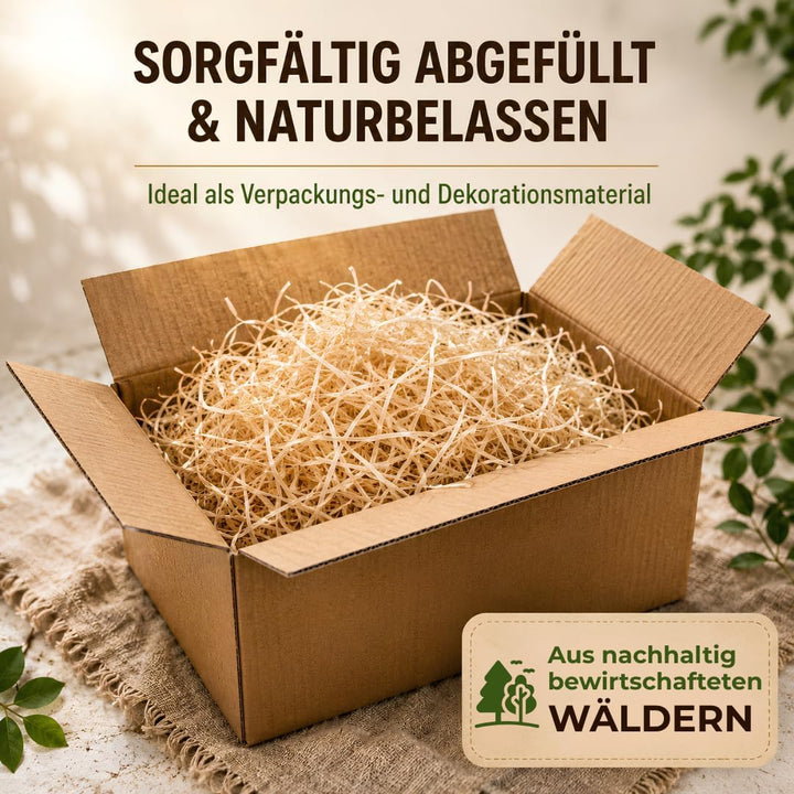 10 Kilogramm (Kg) Holzwolle | Natur | Erdbeerholzwolle | In Deutschland hergestellt | Ideal als Füll
