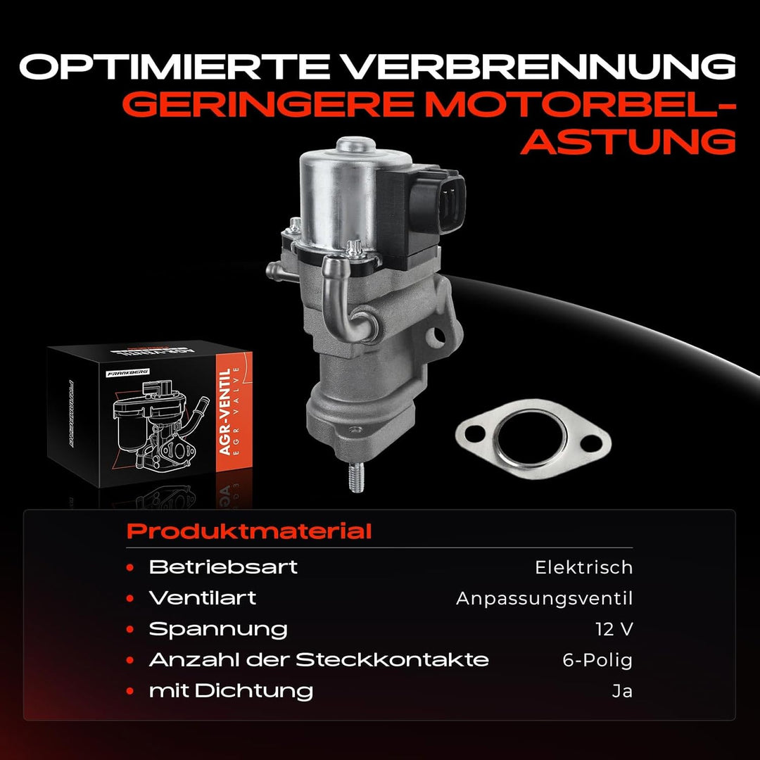 AGR-Ventil 6-Polig für M-i-n-i R50, R53 A-u-r-i-s ADE15 ZRE15 Corolla NDE12 E12J E15 Yaris KSP9 SCP9