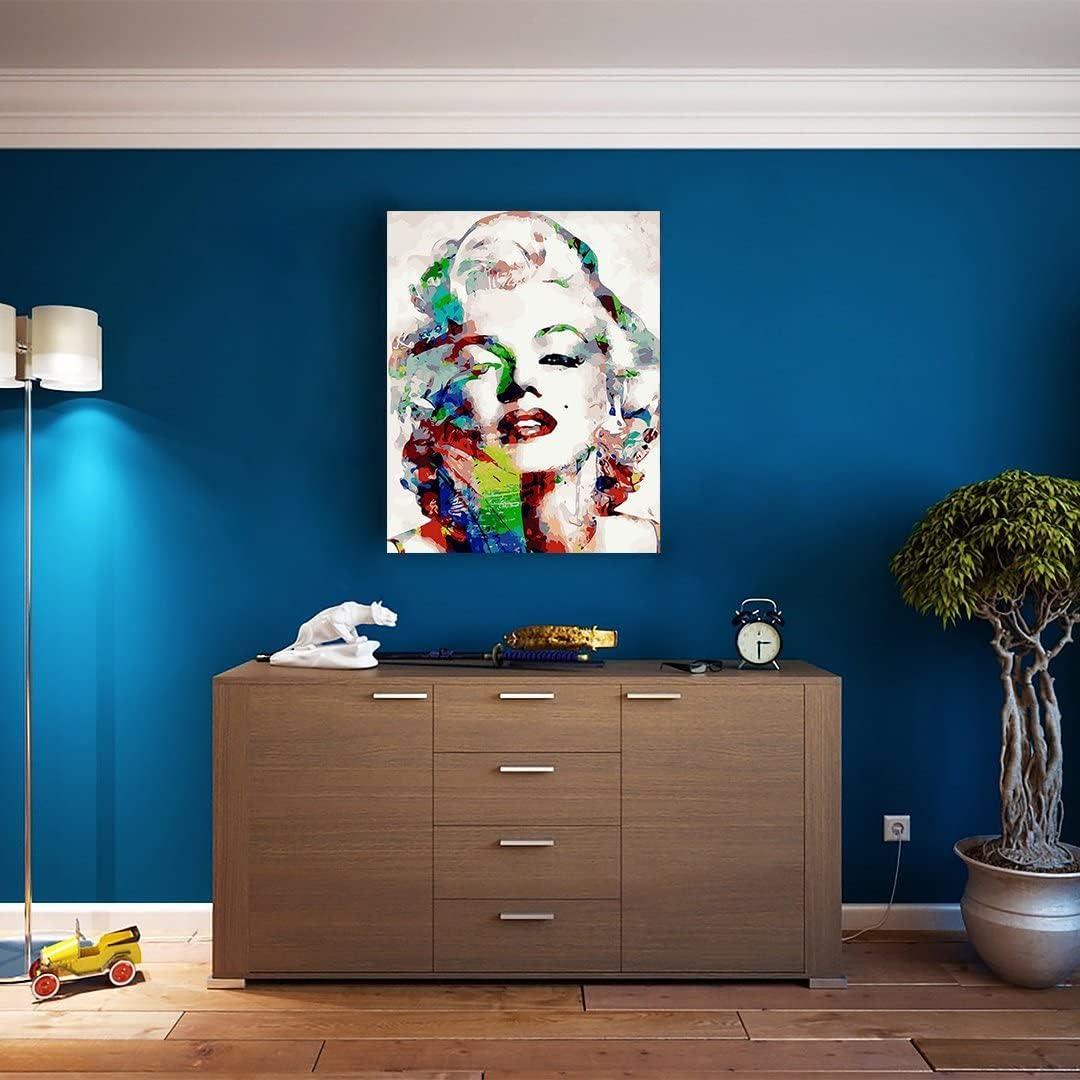 Artnapi Malen nach Zahlen Erwachsene mit Rahmen | DIY Handgemalt | Marilyn Monroe | Kit für Anfänger