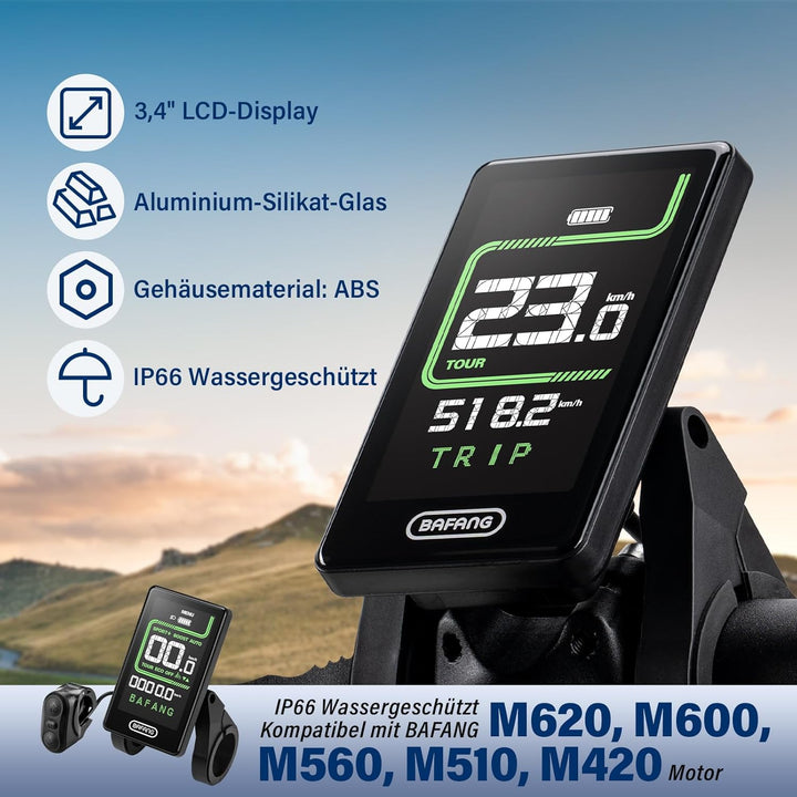 BAFANG Ebike Display CAN Version für M620, M600, M560, M510, M420 Mittelmotoren, E-Bike Display Fahr