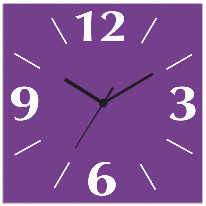 ARTLAND Wanduhr ohne Tickgeräusche Alu Funkuhr 30x30 cm Quadratisch Lautlos 4 Ziffern Farbig Schlich