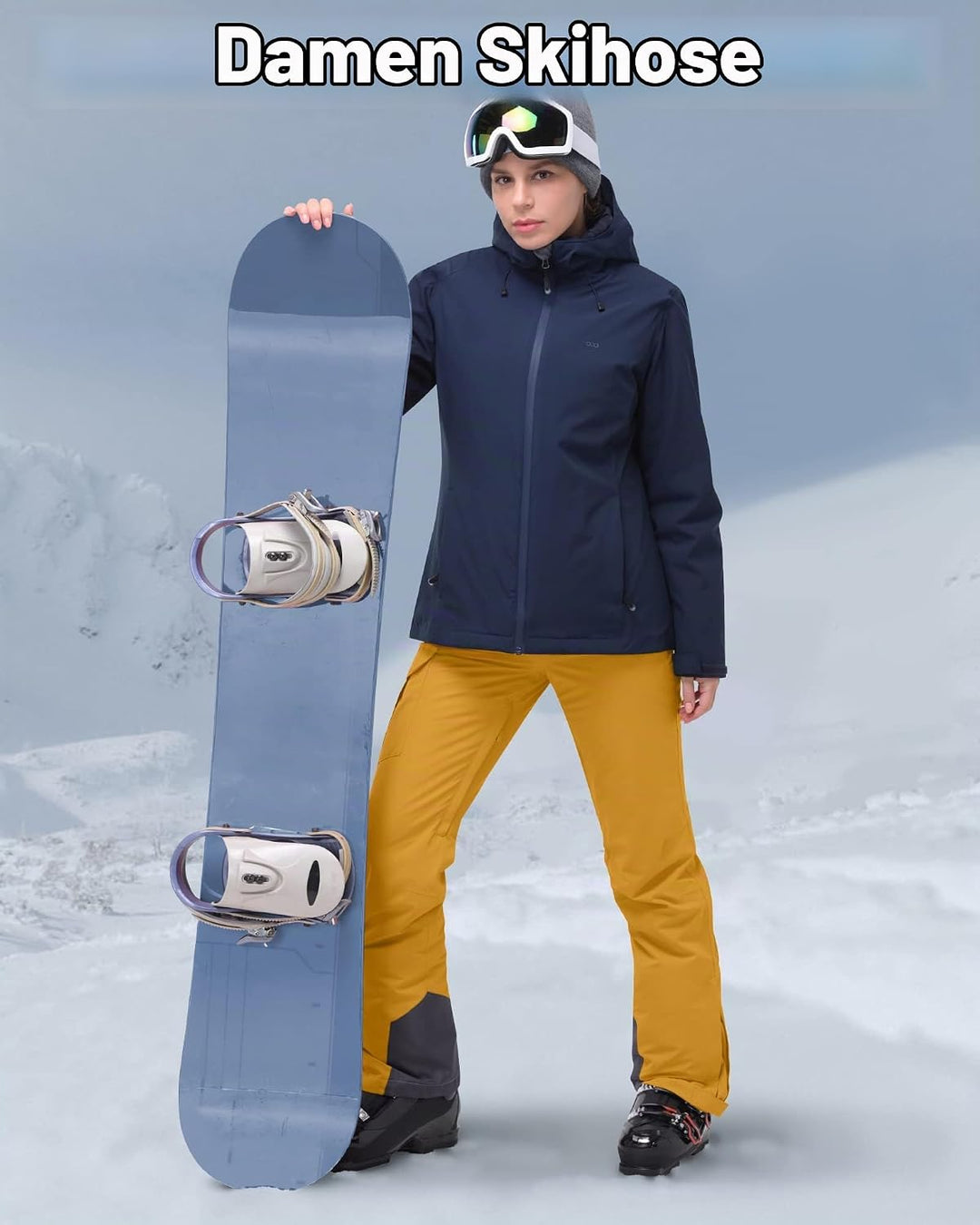 33,000ft Damen Skihose Outdoorhose Wasserdicht Winddichte Softshellhose Warme Gefütterte Thermohose