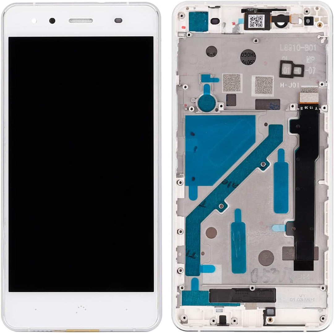 swark LCD Display Compatible with BQ Aquaris X5 (Weisse + Rahmen) Touchscreen Bildschirm Digitizer A