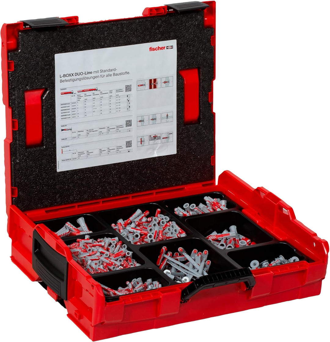 fischer DuoLine in der handlichen L-BOXX, 770 x DuoPower, 45 x DuoBlade und 18 x DuoTec in verschied