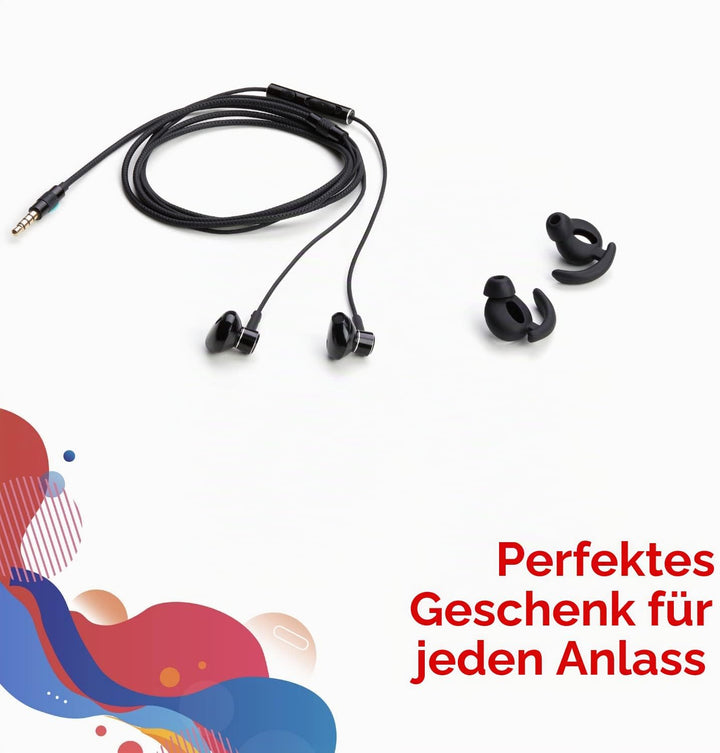 LUDOS SPECTA Kopfhörer In-Ear Ohrhörer mit Kabel und Mikrofon, 5 Jahre Garantie, Universal-Mikrofon