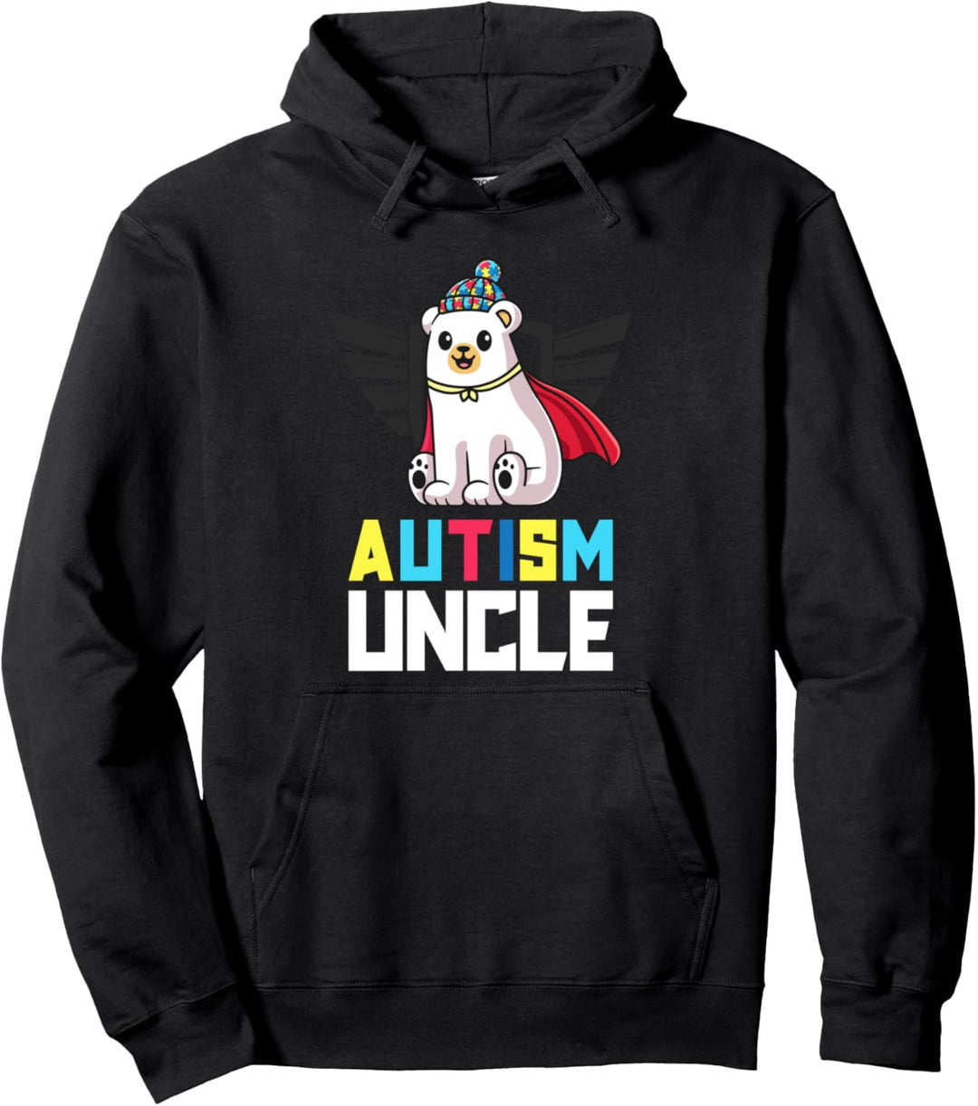 Autism Uncle Matching Family Autism Awareness Gifts Puzzle Pullover Hoodie