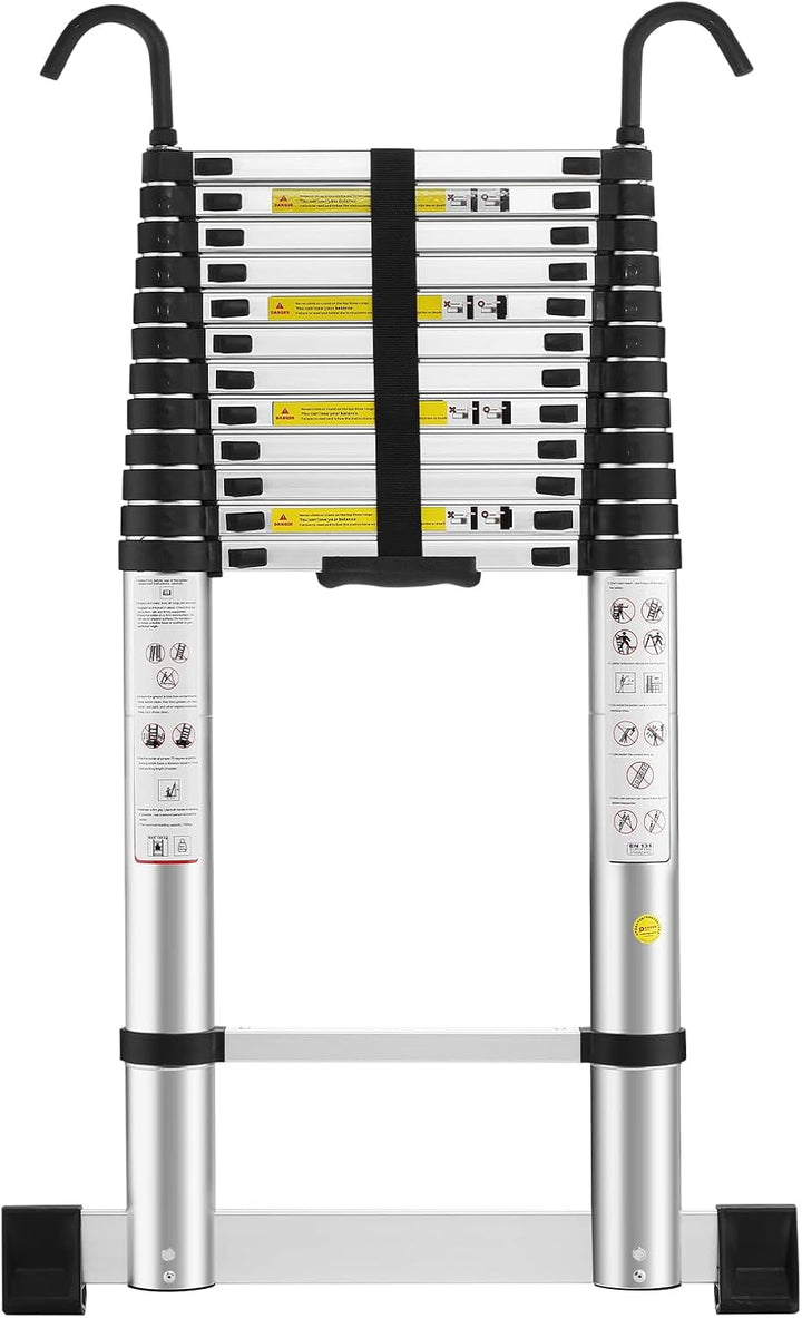 STANEW Teleskopleiter Aluminium 5 m,Rutschfester Klappleiter Stehleiter Mehrzweckleiter, Abnehmbare