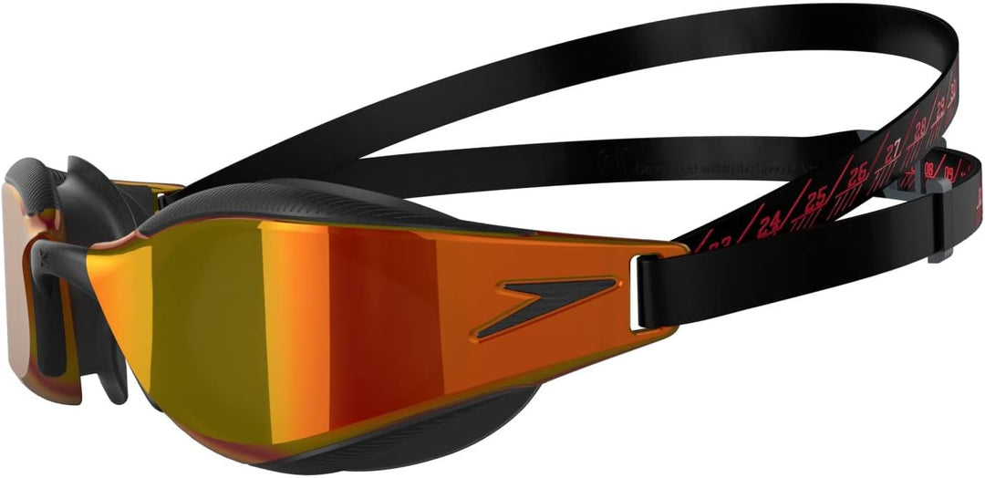 Speedo Unisex Fastskin Hyper Elite Mirror Schwimmbrillen (1er Pack) Einheitsgrösse Schwarz/Oxidgrau/
