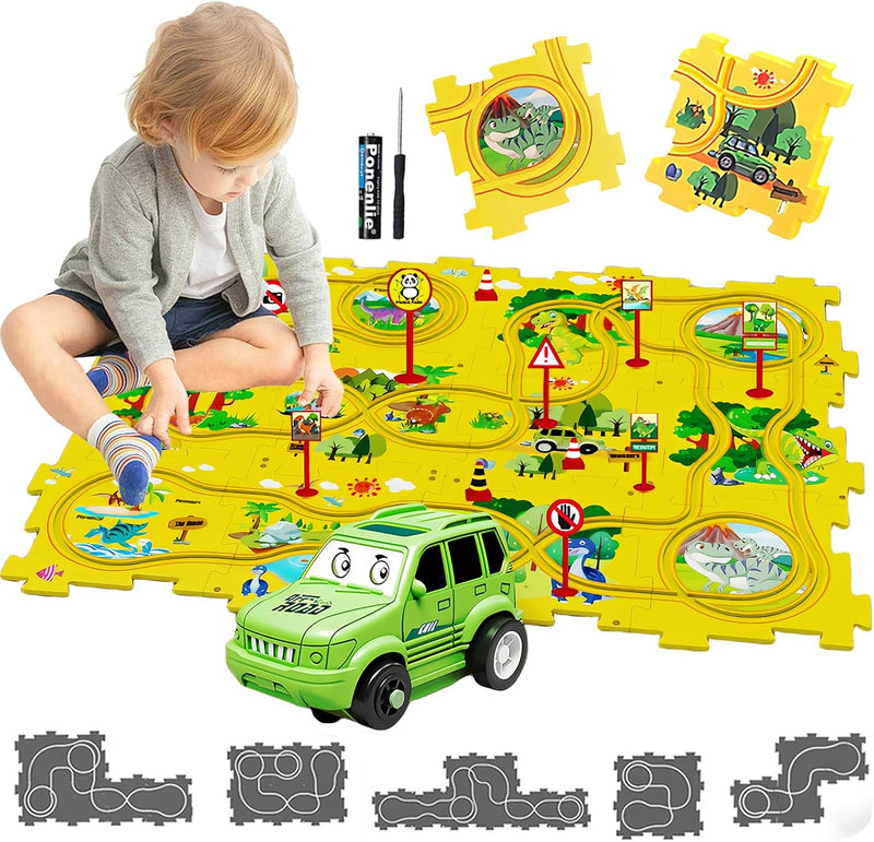 Auto Spielzeug Autorennbahn Spielzeugauto 12pcs DIY-Puzzlebahn für Kinderspielzeug DIY-Route Cars Sp