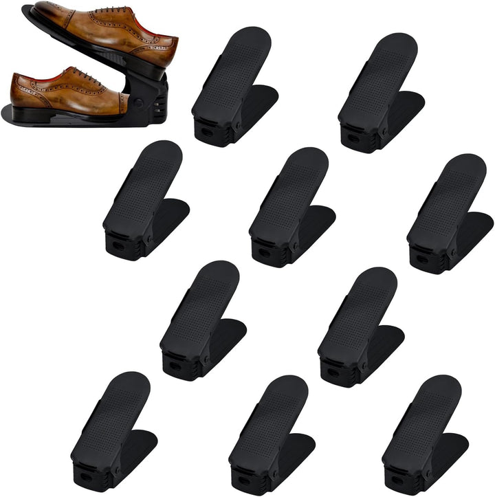 AufuN 10er Set Verstellbarer Schuhregale rutschfest Schuhstapler 3 Höhenverstellbar schuhaufbewahrun