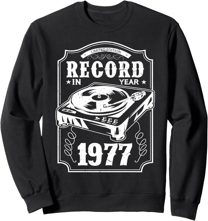 43 Geburtstag 1977 Jahrgang Vinyl Geschenk Schallplatten Sweatshirt