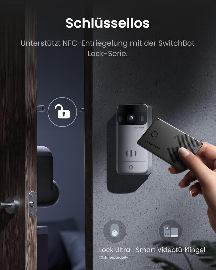 SwitchBot WLAN Türklingel mit Kamera, 2K Video Türklingel mit 4,3 Zoll Farbbildschirm, Smart Türklin