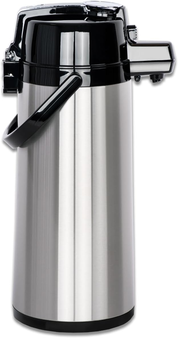 Beeketal 'BGK-Thermo' Edelstahl Pump Thermoskanne 2 Liter mit Hebel-Pumpsystem - Doppelwandige und r