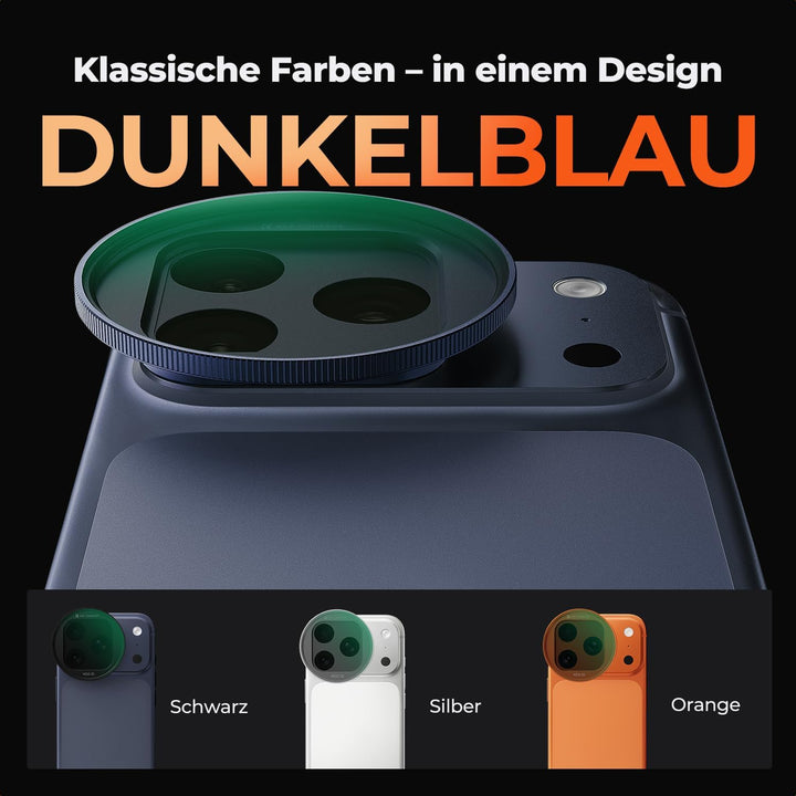 K&amp;F CONCEPT Snap-On ND2-32 Filter kompatibel mit iPhone 17 Pro/Pro Max | Dunkelblau, 11,2g extrem Le